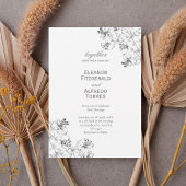 Elegant Floral Line Art Wedding Invitation Einladung