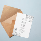Elegant Floral Line Art Wedding Invitation Einladung