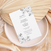 Elegant Floral Line Art Wedding Invitation Einladung
