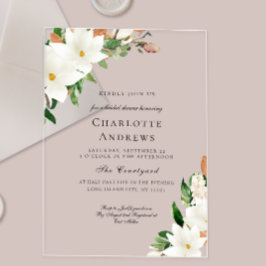 Elegant Floral Magnolia Bridal Shower  Acryleinladungen