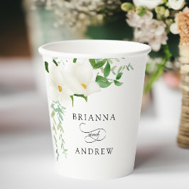 Elegant Floral Magnolia Wedding  Pappbecher