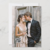 Elegant  Floral Magnolia Wedding Photo QR Code  Einladung (Rückseite)