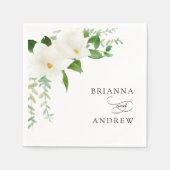 Elegant Floral Magnolia Wedding Serviette (Vorderseite)