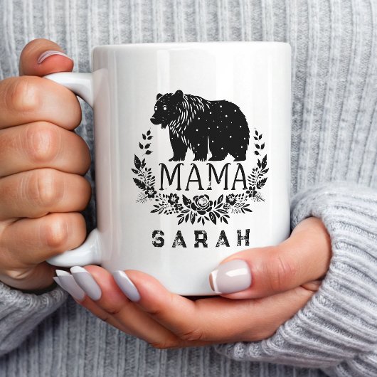 Elegant Floral Mama Bear Floral Kaffeetasse