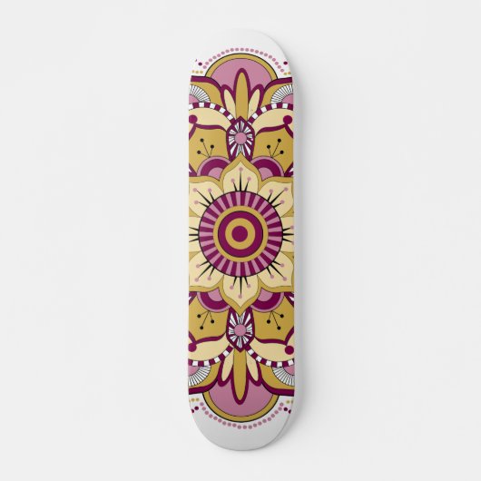 Elegant Floral Mandala Skateboard (Vorne)