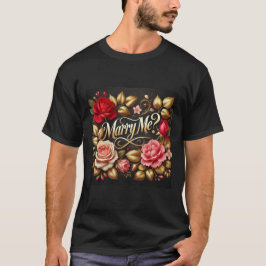 Elegant Floral Marry Me Mens Tshirt