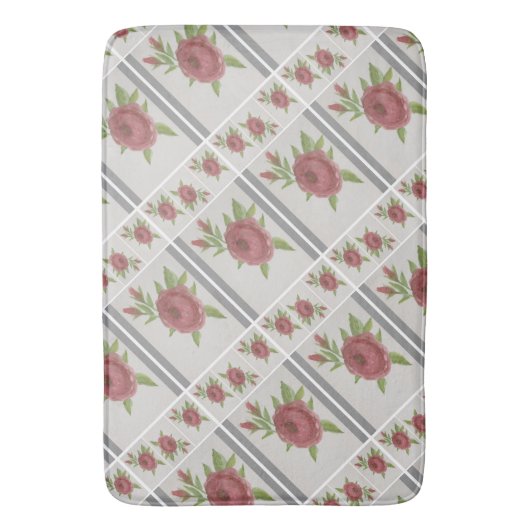 Elegant Floral Mat Badematte (Vorderseite Vertikal)
