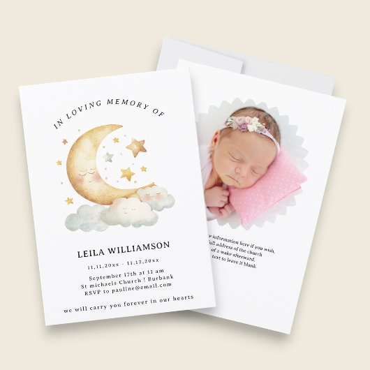 Elegant Floral Memorial Announcement Einladung