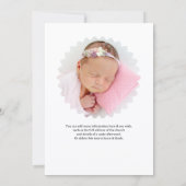 Elegant Floral Memorial Announcement Einladung (Rückseite)