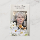 Elegant Floral Memorial Prayer Card Visitenkarte (Vorderseite)