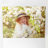 Elegant Floral Merry Christmas Calligraphy Dreifach Gefaltete Urlaubskarte (Innen Erste Seite)