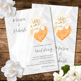 Elegant Floral Milagros Herz mexikanische Hochzeit Einladung