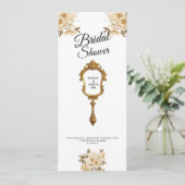 elegant floral mirror bridal shower invitation einladung (Stehend Vorderseite)
