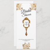 elegant floral mirror bridal shower invitation einladung (Vorne/Hinten)
