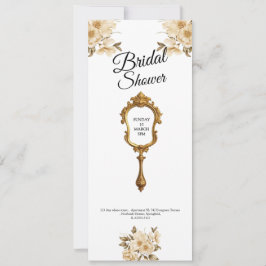 elegant floral mirror bridal shower invitation einladung