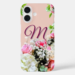 Elegant floral Mit Monogramm iPhone / iPad Gehäuse iPhone 16 Hülle