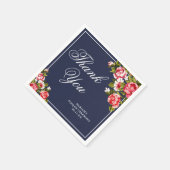 Elegant Floral Mitternacht Blue Danke Paper Serviette (Ecke)