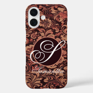 Elegant Floral Monogram iPhone 16 Hülle