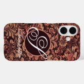 Elegant Floral Monogram Case-Mate iPhone Hülle (Rückseite (Horizontal))