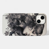 Elegant Floral Monogram Case-Mate iPhone Hülle (Rückseite (Horizontal))