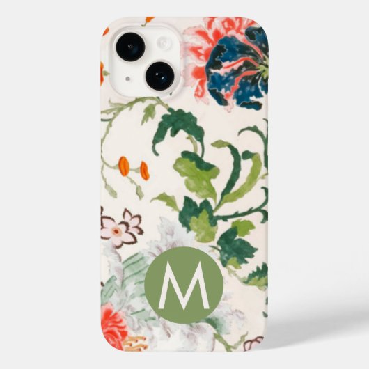 Elegant Floral Monogram Case-Mate iPhone Hülle (Rückseite)