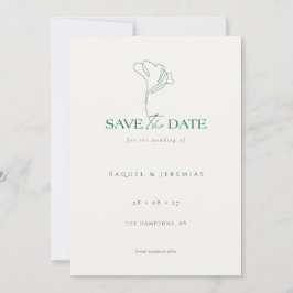 Elegant Floral Monogram Emerald Wedding  Save The Date