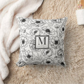Elegant Floral Monogram Kissen (Decke)