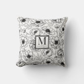 Elegant Floral Monogram Kissen (Vorderseite)