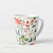 Elegant Floral Monogram Milchtasse (Rechte Ecke)