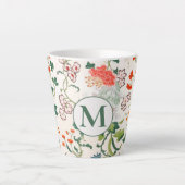Elegant Floral Monogram Milchtasse (Vorderseite)