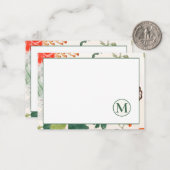Elegant Floral Monogram Mitteilungskarte (Vorderseite/Rückseite Beispiel)