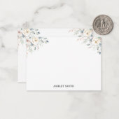 Elegant Floral Monogram Mitteilungskarte (Vorderseite/Rückseite Beispiel)