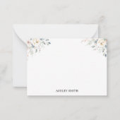 Elegant Floral Monogram Mitteilungskarte (Vorderseite)