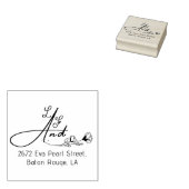 Elegant Floral (&) Monogram Name Initial Wedding Gummistempel (Stempel)