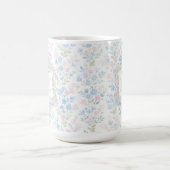 Elegant Floral Monogram Personalized Mug Kaffeetasse (Mittel)