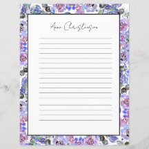 Elegant Floral Monogram Stationery Paper