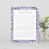Elegant Floral Monogram Stationery Paper (Stehend Vorderseite)