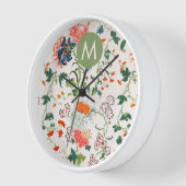 Elegant Floral Monogram Uhr (Winkel)