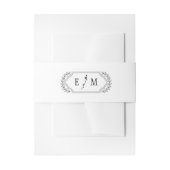 Elegant Floral Monogram Wedding Einladungsbanderole (Vorderseite Beispiel)