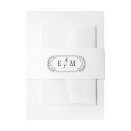 Elegant Floral Monogram Wedding Einladungsbanderole