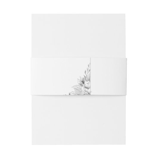 Elegant Floral Monogram Wedding Einladungsbanderole (Rückseitenbeispiel)