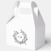 Elegant Floral Monogram Wedding Guest Favor Boxes Geschenkschachtel (Vorderseite)