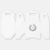 Elegant Floral Monogram Wedding Guest Favor Boxes Geschenkschachtel (Ungeklappt)