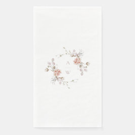 Elegant Floral Monogram Wedding Guest Towel Serviette
