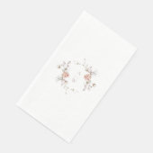 Elegant Floral Monogram Wedding Guest Towel Serviette (Ecke)