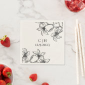 Elegant Floral Monogram Wedding Serviette (Beispiel)