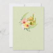 Elegant Floral Moon & Golden Mosque Iftar Dinner Einladung (Rückseite)