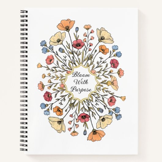 Elegant Floral Motivational Notebook Notizblock (Vorderseite)