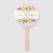 Elegant Floral Mr & Mrs Wedding | Handfächer (Rückseite)