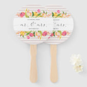 Elegant Floral Mr & Mrs Wedding | Handfächer (Vorne und Hinten)